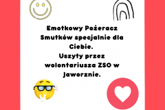 Emotkowy Pożeracz Smutków specjalnie dla Ciebie Uszyty przez wolontariusza ZSO w Jaworznie.