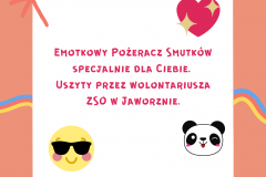 Emotkowy Pożeracz Smutków specjalnie dla Ciebie Uszyty przez wolontariusza ZSO w Jaworznie.